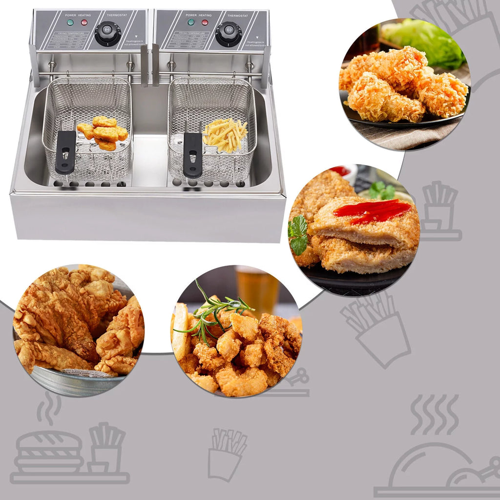 5000W 12L Stainless Steel Electric Deep Fryer J9826
