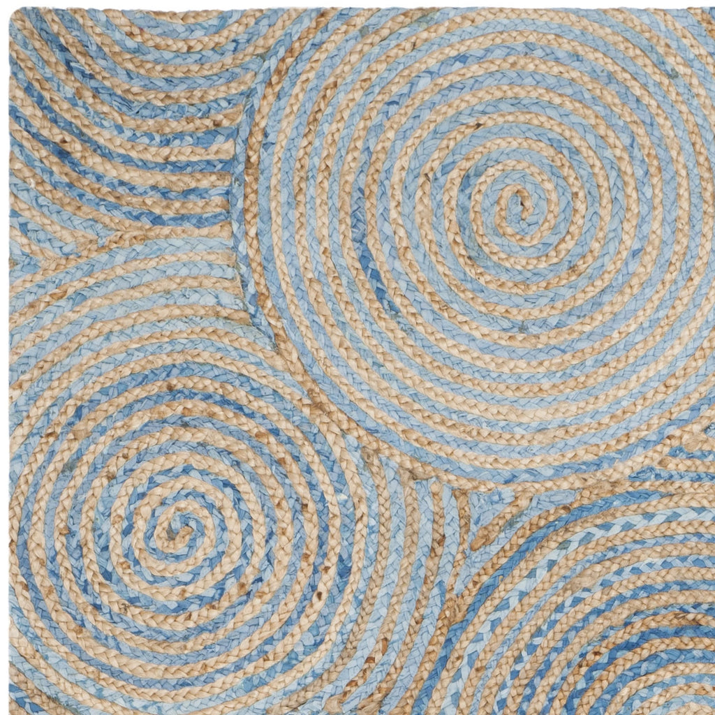Natural Blue Jute Area Rug 4' x 6' H740