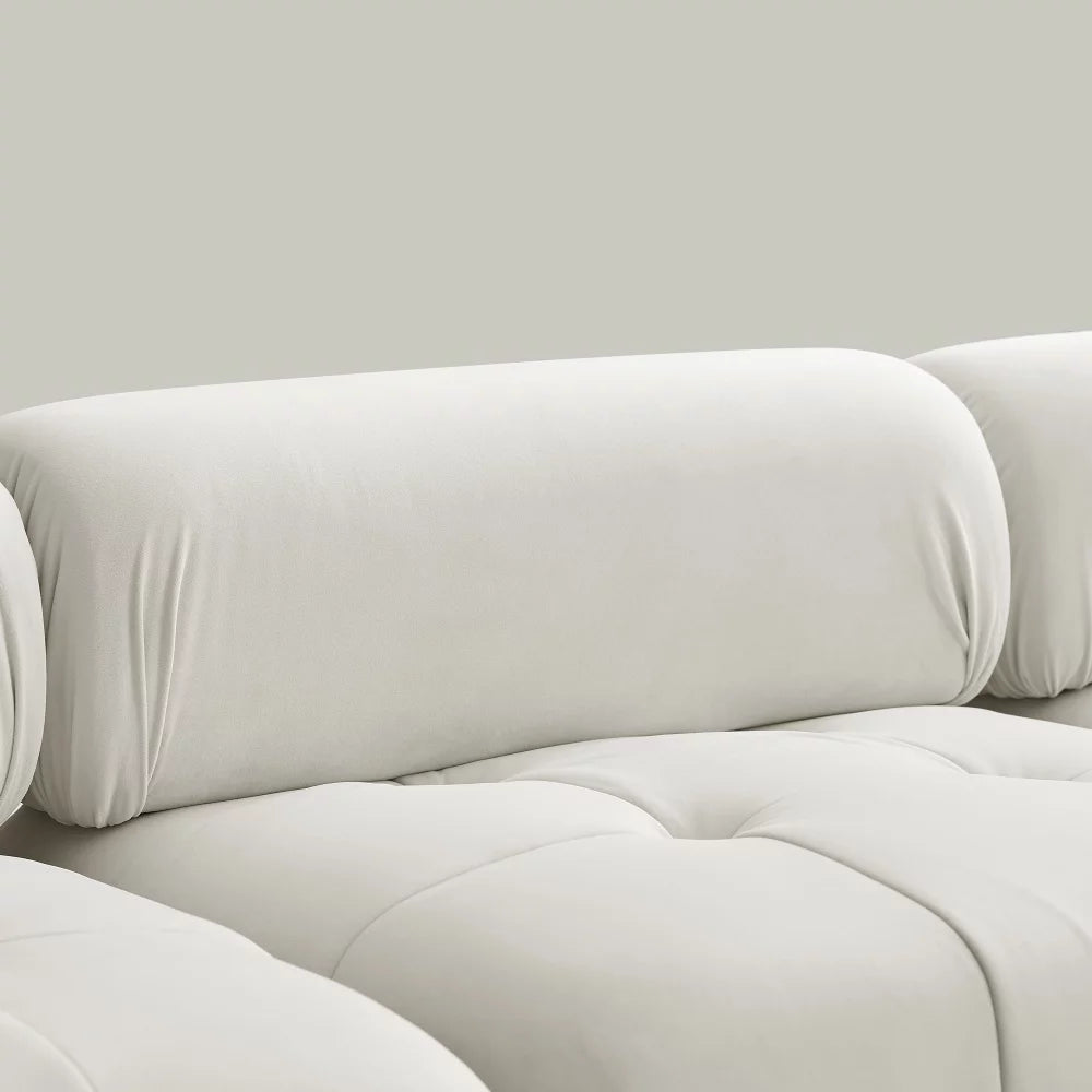 L Shaped Modular Sectional Sofa with Reversible Ottoman D109
