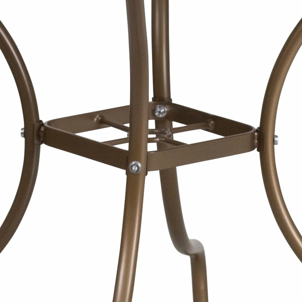 Square Black Steel Patio Table with Umbrella Hole N4529