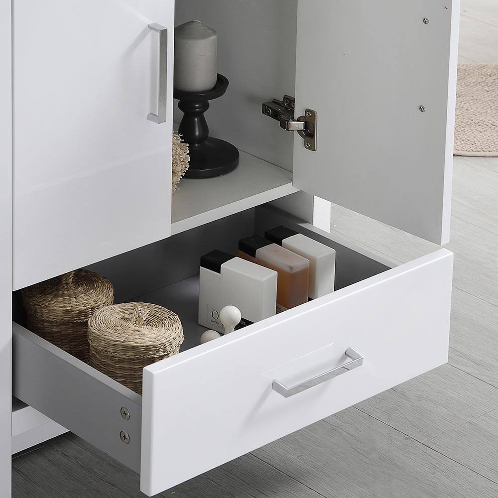 Glossy White Free Standing Bathroom Cabinet with Integrated Sink I74974