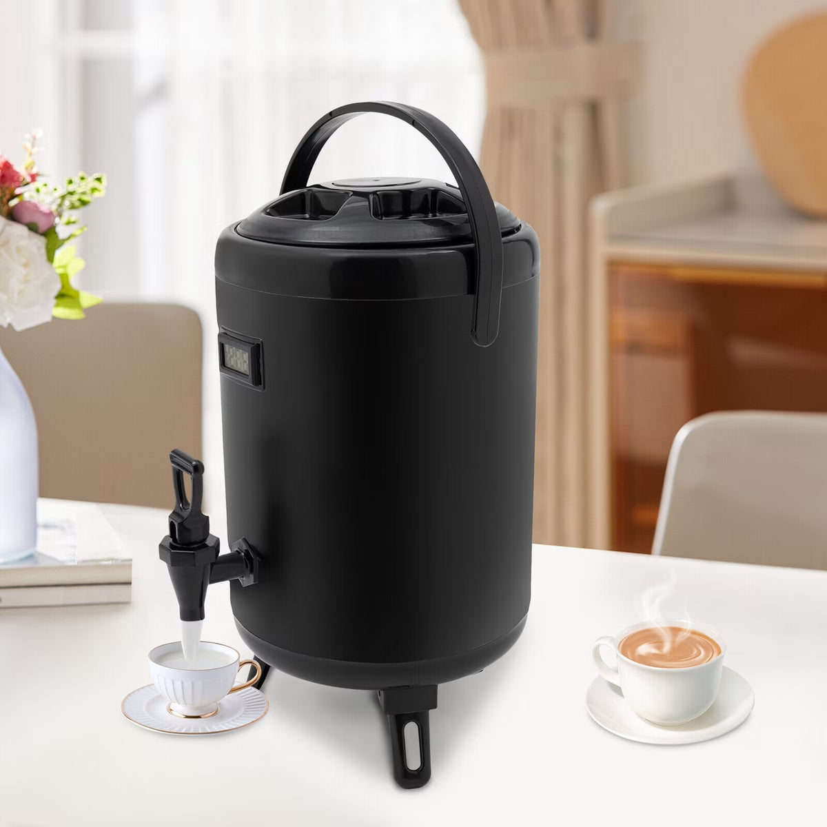 8L/2.11Gal Beverage Dispenser with Spigot & Thermometer X49816