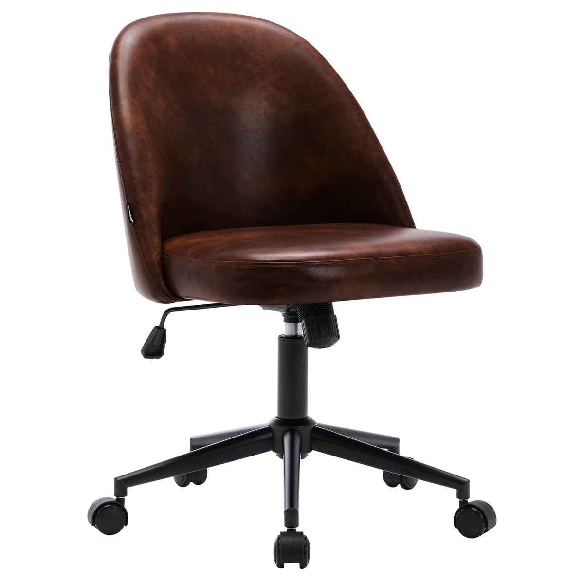 Home Office Chair PU Leather Swivel Dark Brown R951538