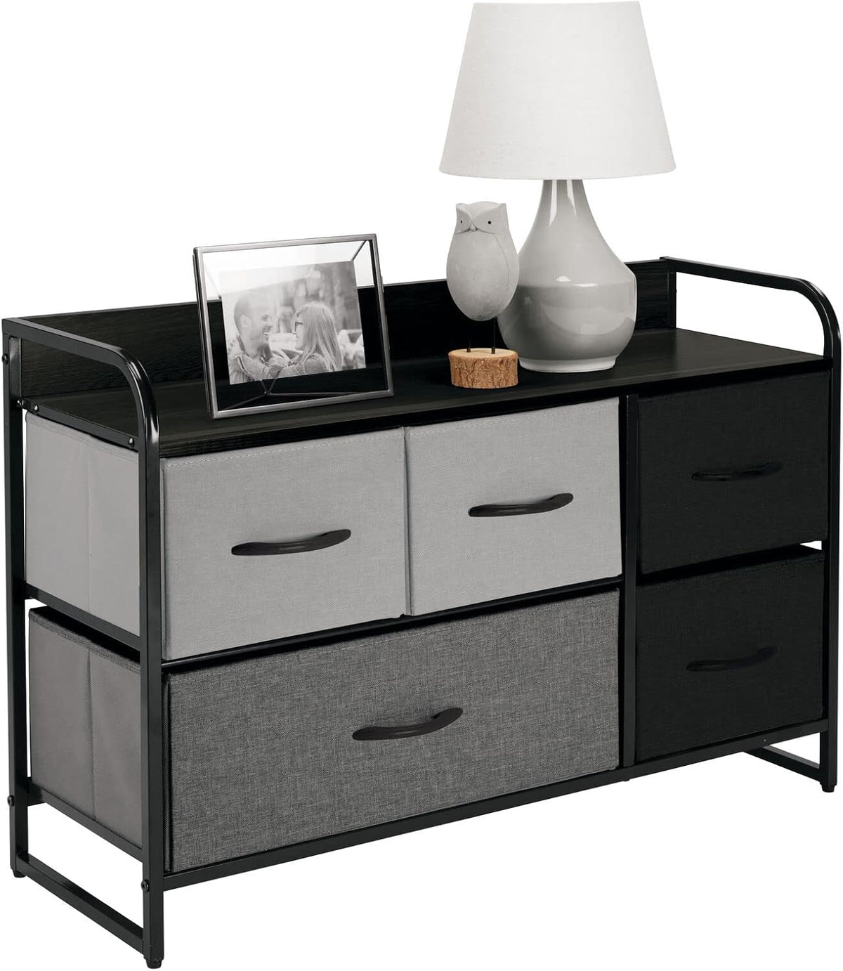 5 Removable Fabric Drawers Coffee Espresso Brown Storage Dresser L633