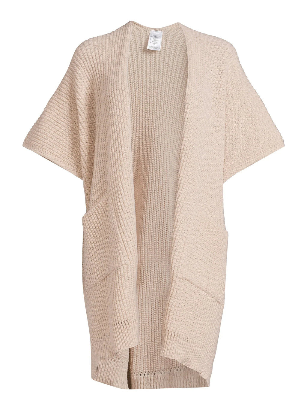Ribbed Sweater Cape with Pockets C7553