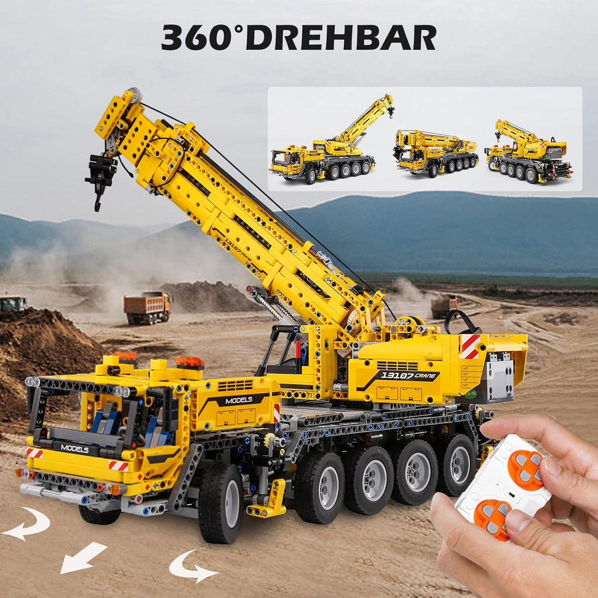 Mechanical Cranes Building Kits, MOC Building Blocks Set, 2590 Pieces with Motor/APP Remote Control N41262