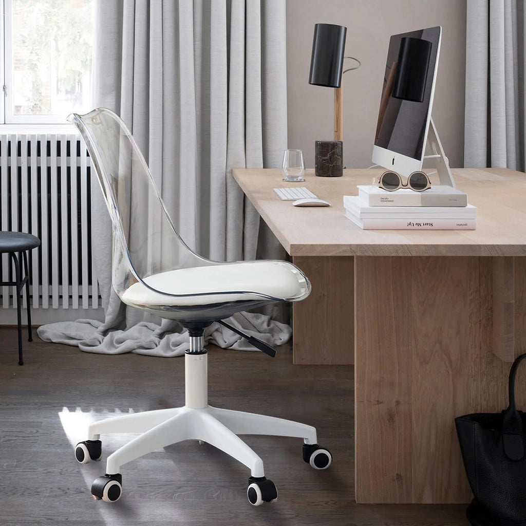 Adjustable 360 °Swivel Armless Computer Chair With Wheels H5587
