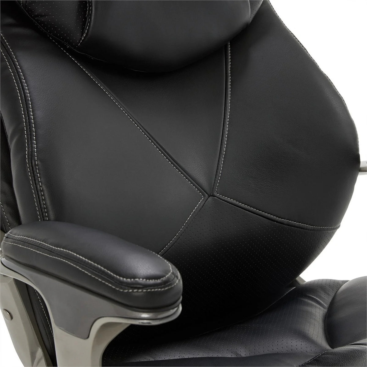 Black Faux Leather Metal Executive Office Chair U168