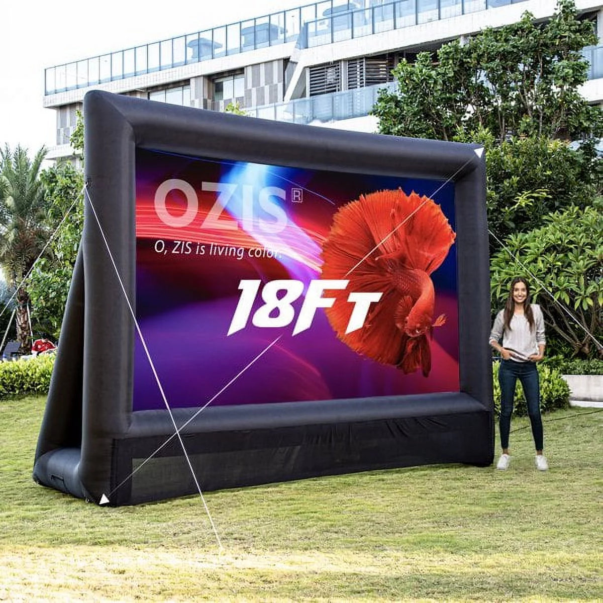 16Ft Inflatable Projector Movie Screen with Blower R4877