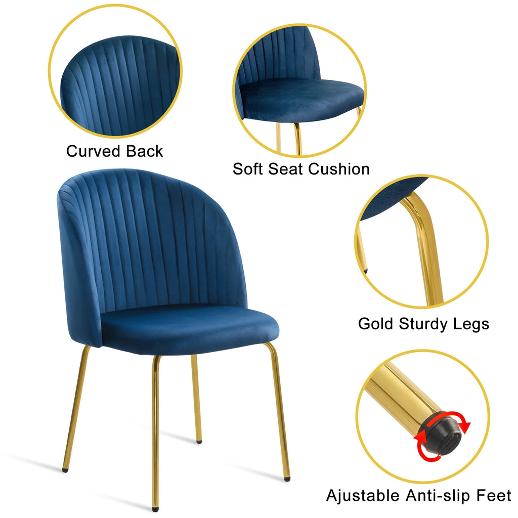 Blue Velvet Dining Chairs Set of 2 X475181