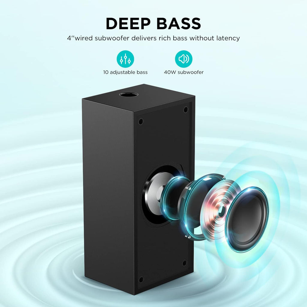 Black 2.1 Channel Sound Bar with Subwoofer X6653