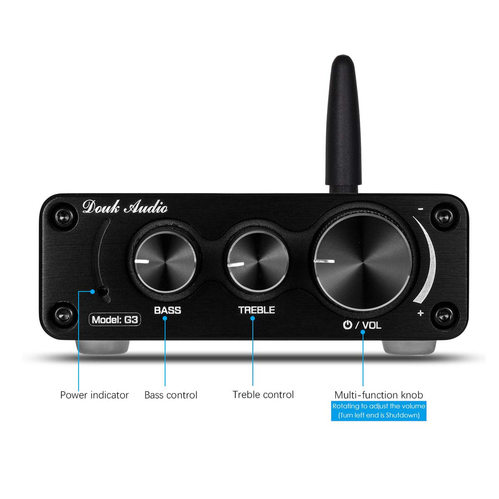 2 Channel Bluetooth 5.0 Power Amplifier 100W Class D Stereo Mini Amp Wireless Receiver Pack of 2 X90029