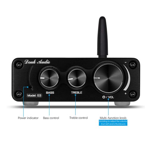 2 Channel Bluetooth 5.0 Power Amplifier 100W Class D Stereo Mini Amp Wireless Receiver Pack of 2 X90029
