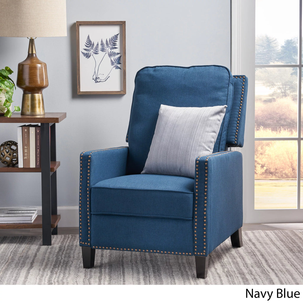Navy Blue Fabric Recliner K4908
