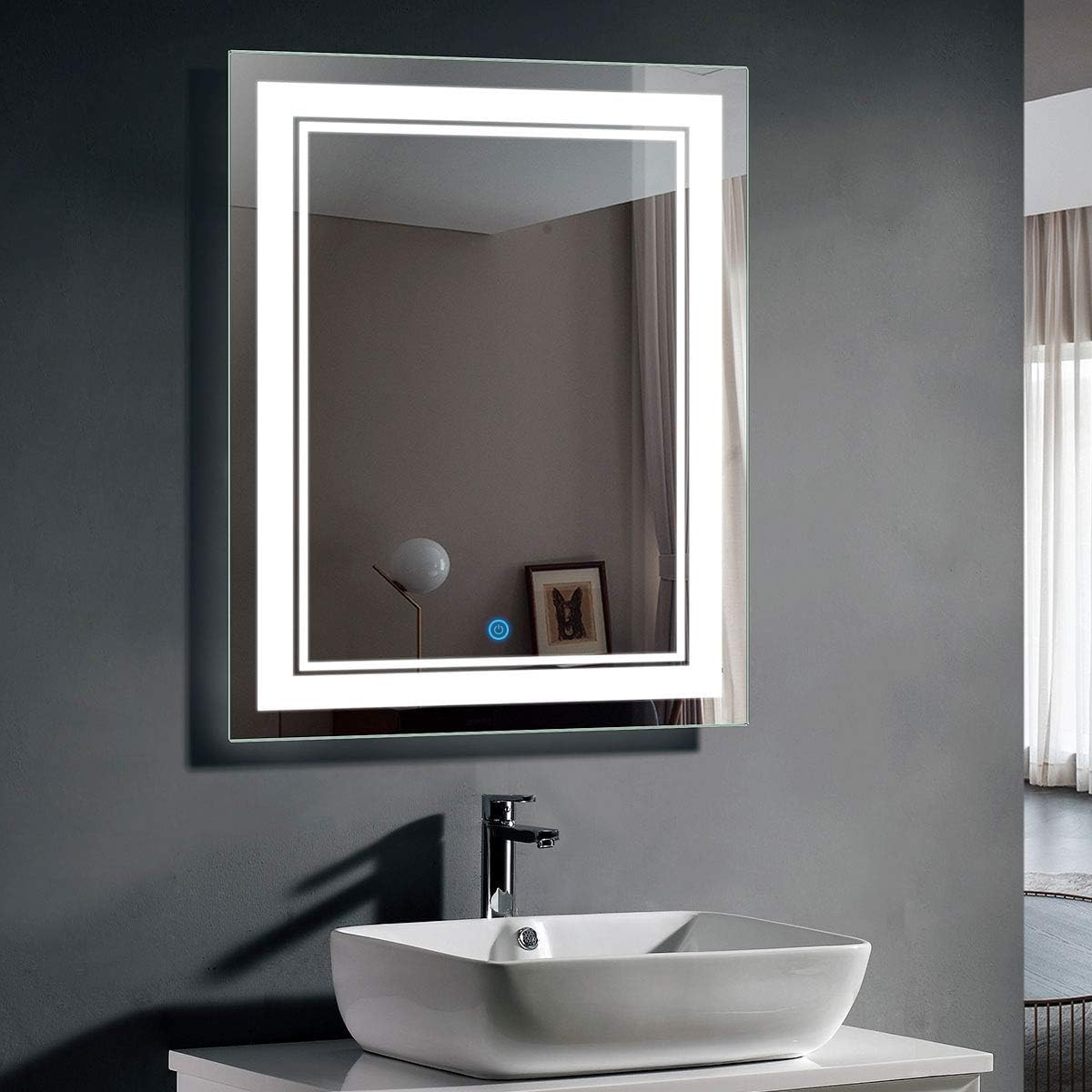28 x 36 in Vertical Dimmable LED Bathroom Mirror with Anti-Fog Function C522