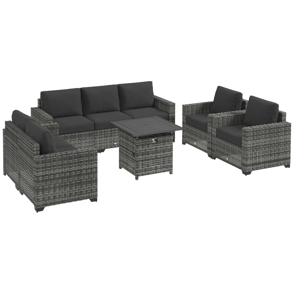 Gray Patio Furniture Set with Fire Pit Table H9677
