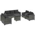 Gray Patio Furniture Set with Fire Pit Table H9677