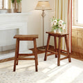 Set of 2 Solid Wood Counter-Height Stools Z287502