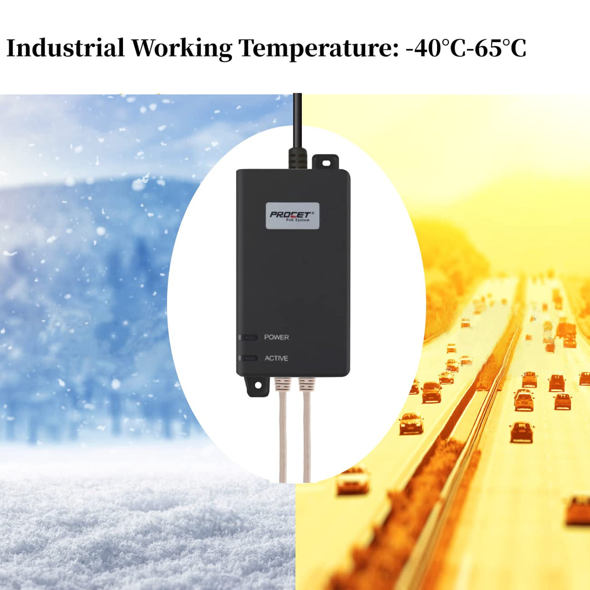 30W PoE+ Injector Adapter, 10/100/1000Mbps Shielded RJ-45 K12163