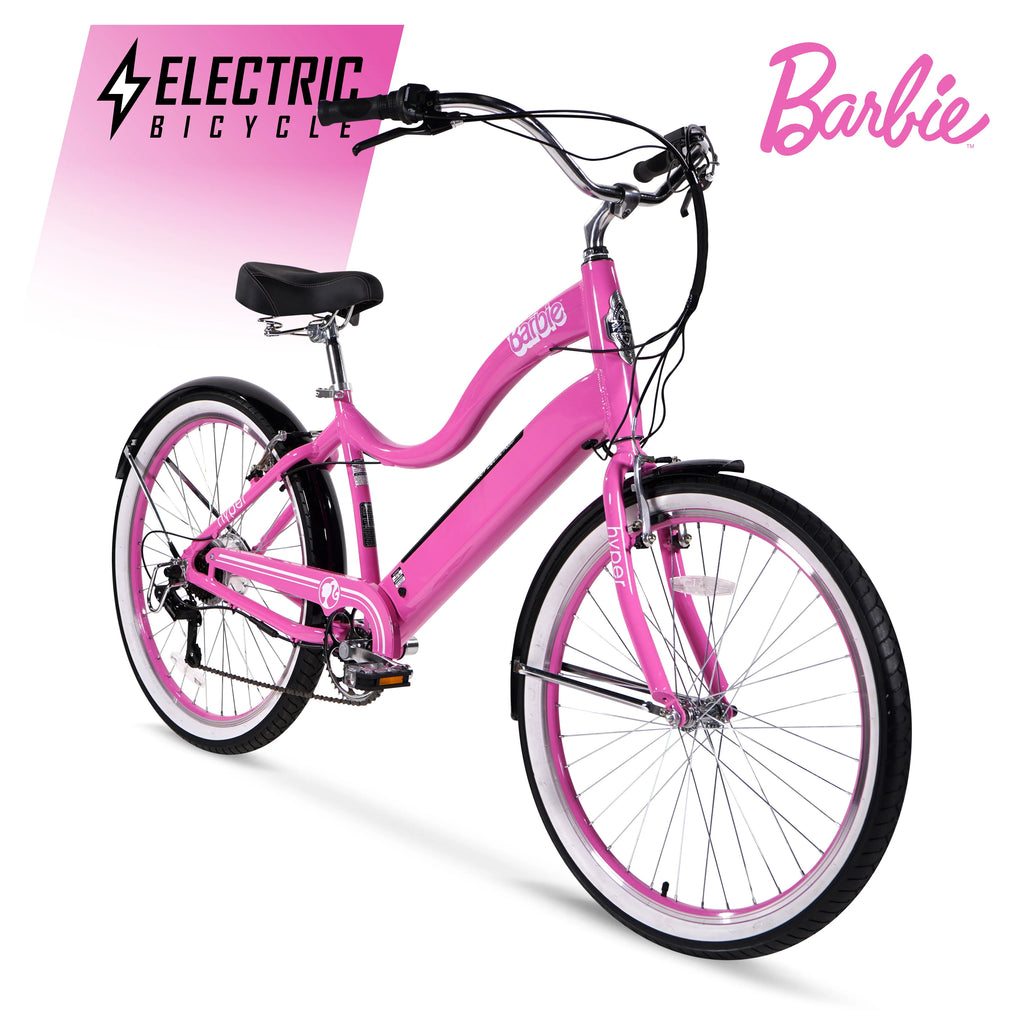 26" 36V Electric Cruiser E-Bike with Pedal-Assist, 250W Motor, Pink U6764