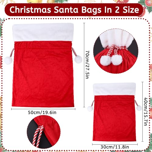 2pcs Christmas Velvet Santa Bags with Drawstring K998120