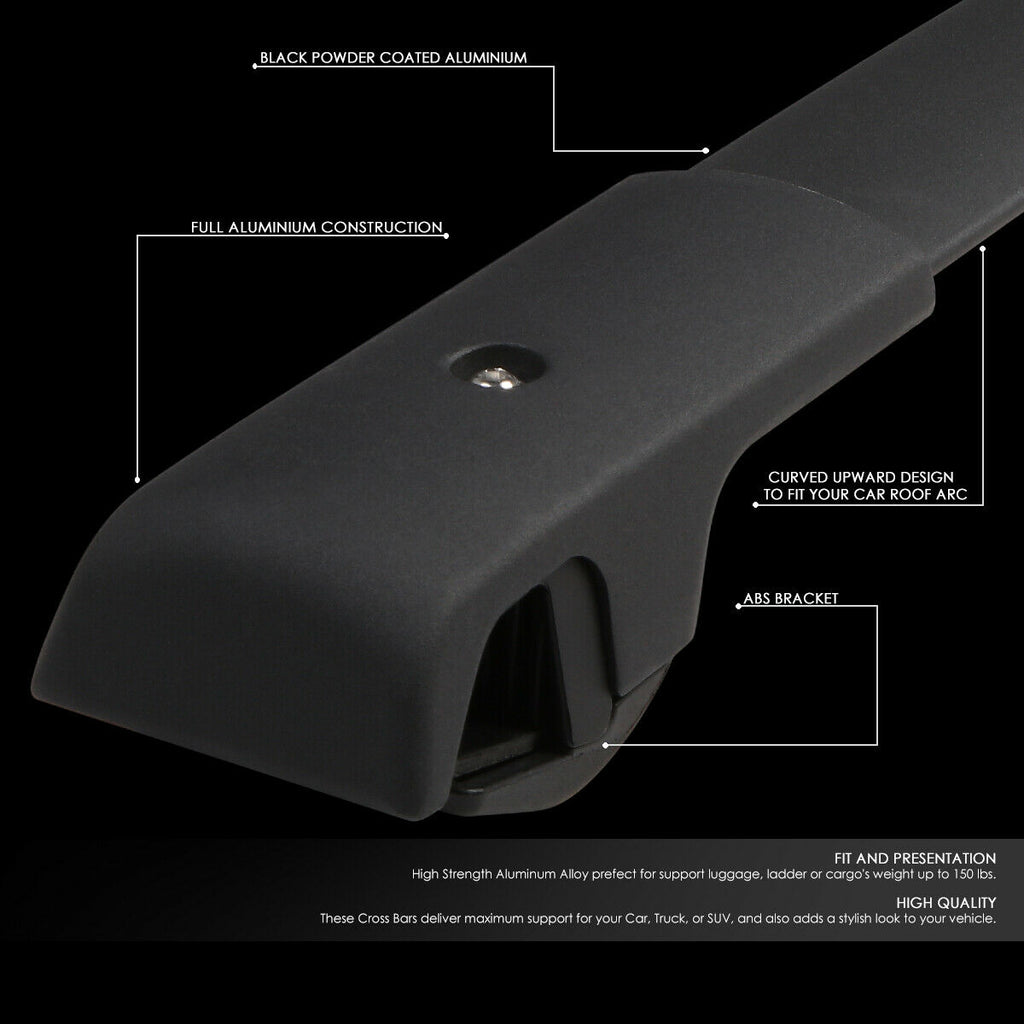 Black Aluminum Bolt-On Roof Rail Cross Bar M390205