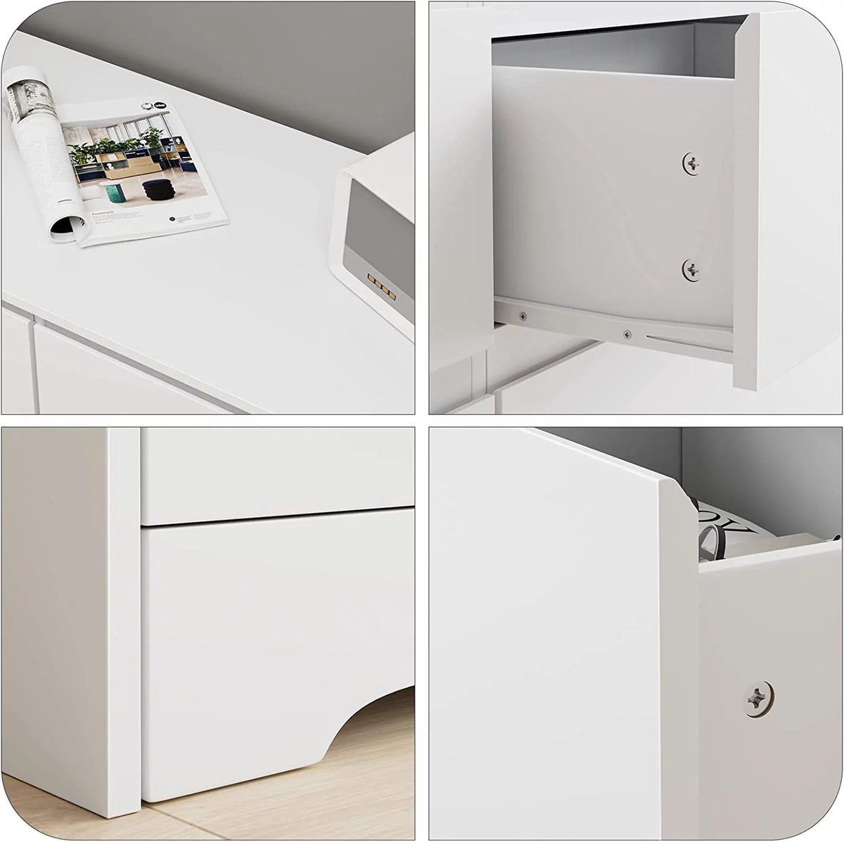 White 6 Drawer Double Dresser U48470