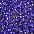 Czech Glass Seed Beads 8/0 Silver Lined Royal Blue D153310