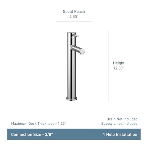 Chrome One-Handle Single Hole Vessel Sink Bathroom Faucet J380740