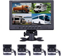 9'' Quad Split Screen HD Rear Backup Camera Monitor System, Waterproof IR Night Vision Backup Camera S3162