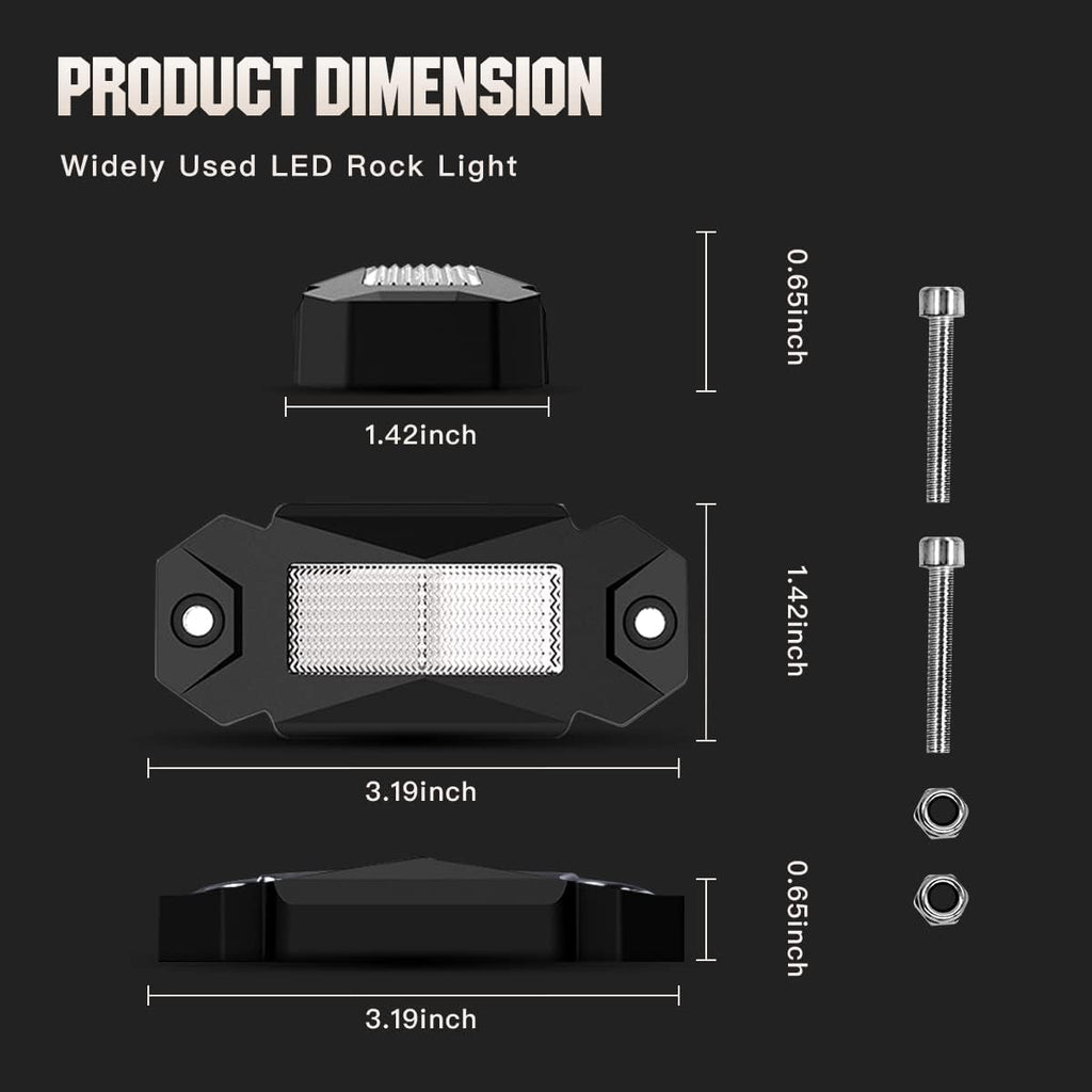 White LED Rock Lights 16PCS V602