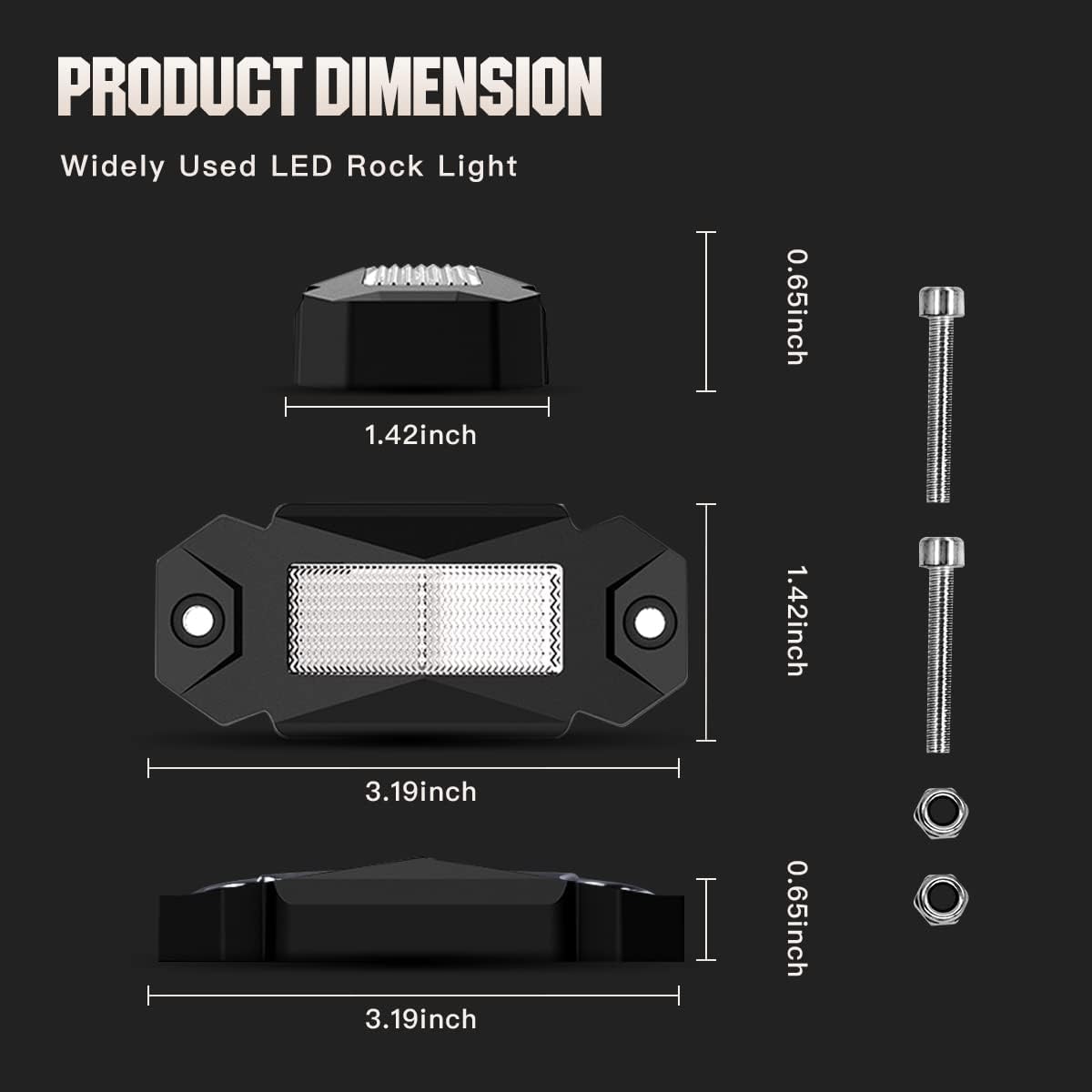 White LED Rock Lights 16PCS V602