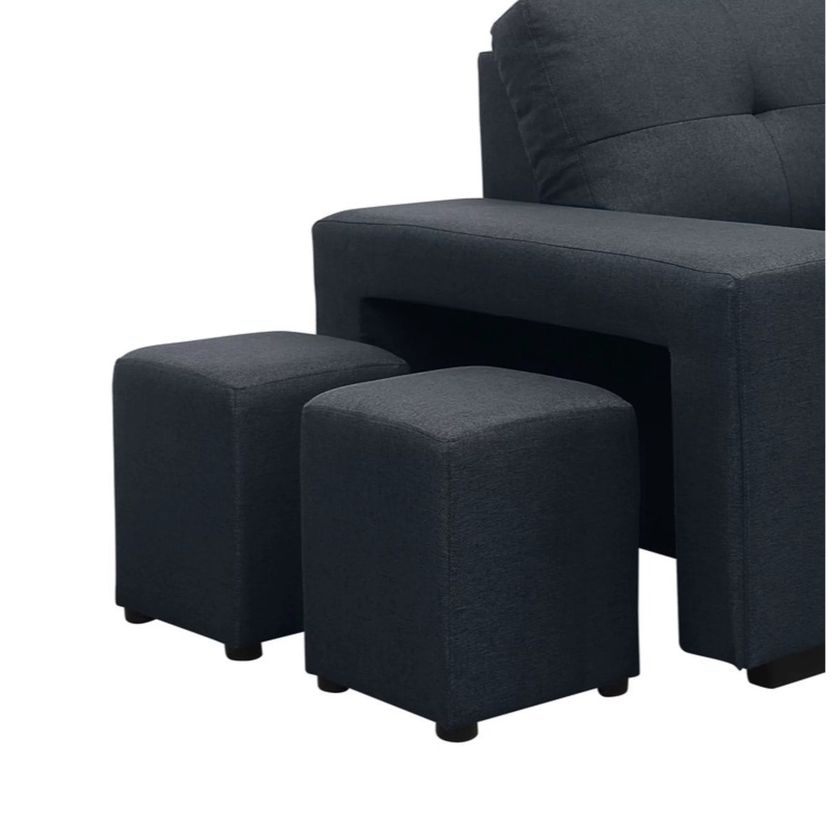 Dark Gray Fabric Sleeper Sectional Sofa with Storage Chaise R915
