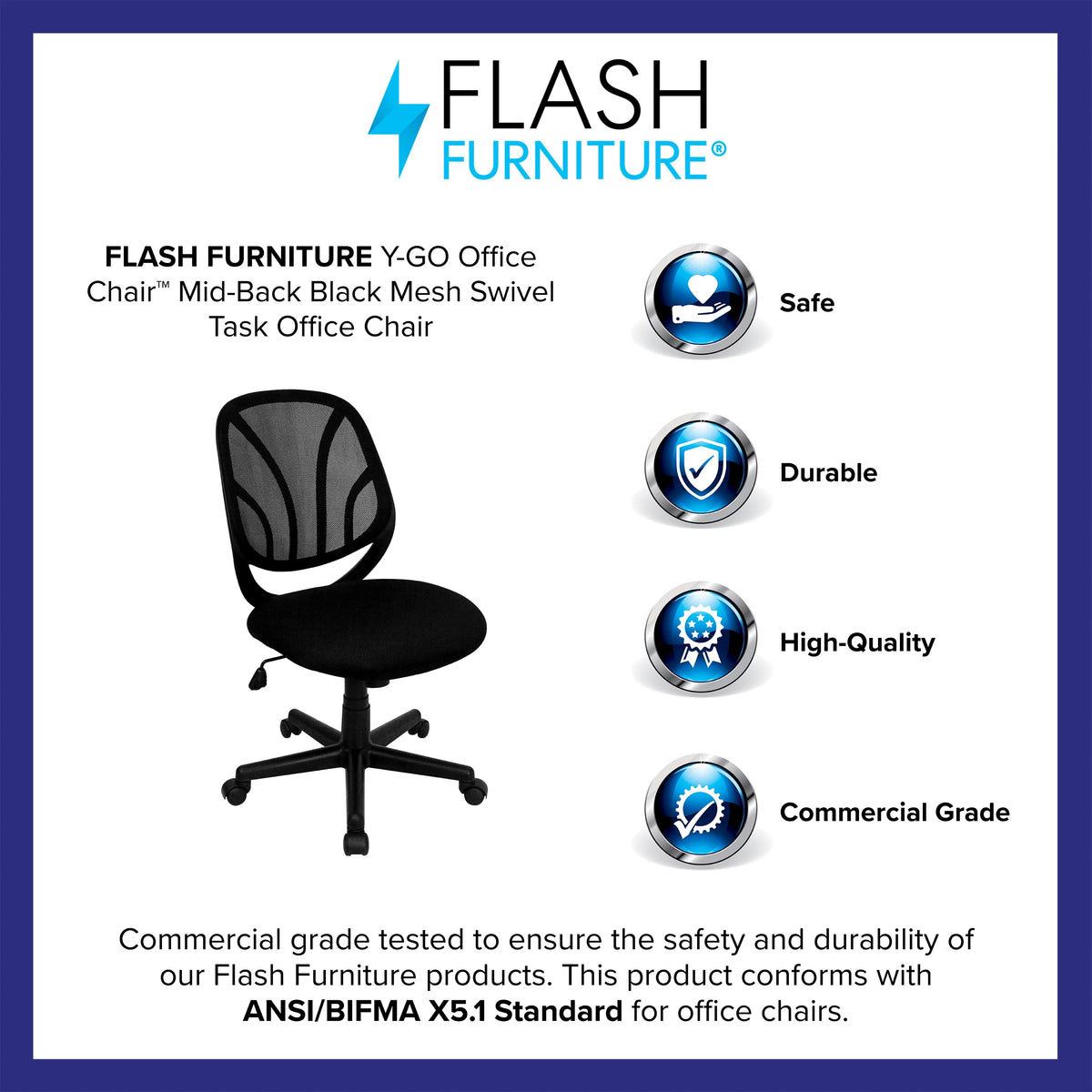 Black Mesh Swivel Office Chair W822329