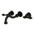 Vintage 2-Handle Wall Mount Bathroom Faucet, Matte Black Q98135