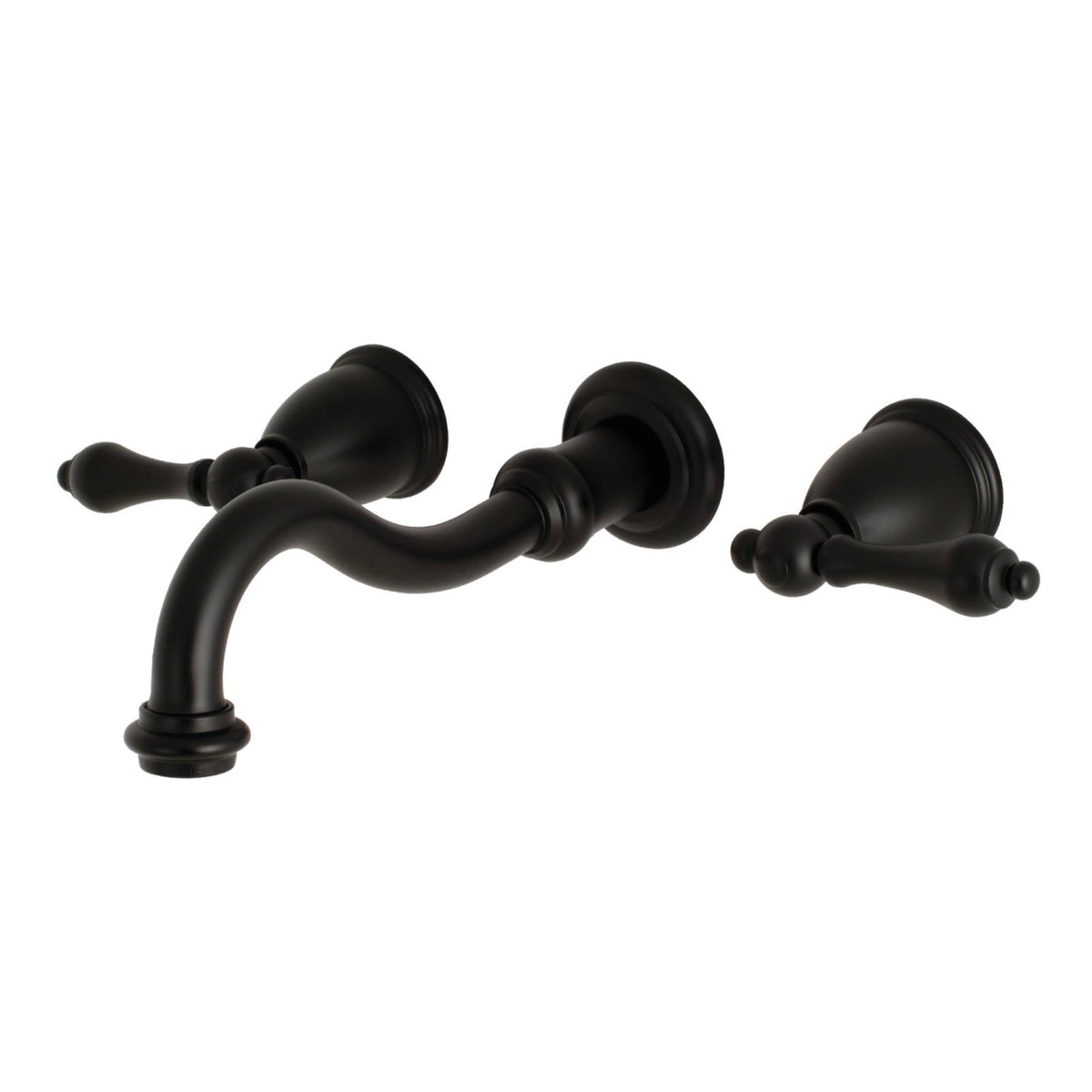 Vintage 2-Handle Wall Mount Bathroom Faucet, Matte Black Q98135