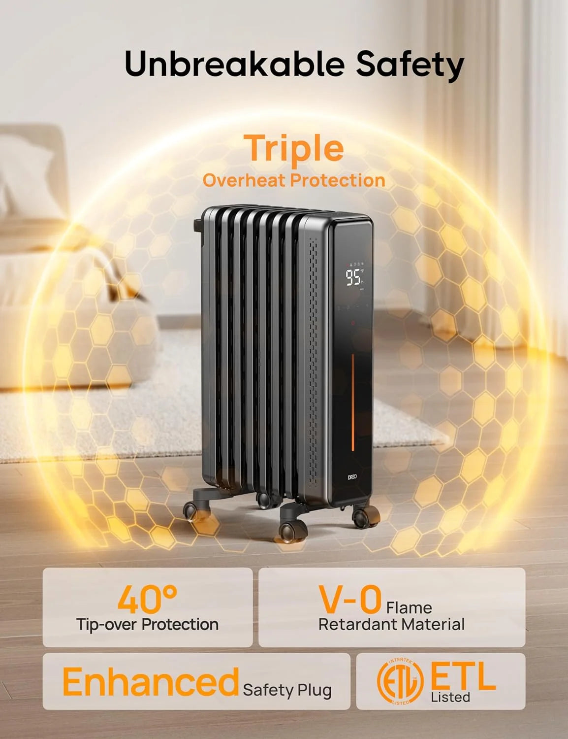 1500W Oil Filled Radiator with Remote Control V8961