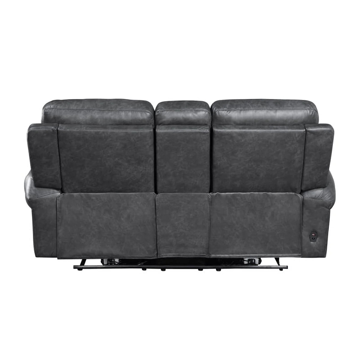 Gray Faux Leather Double Reclining Love Seat H3237