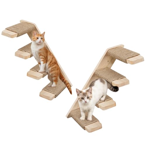 Wood Wall Mounted Cat Wall Shelves Set of 2 K328054