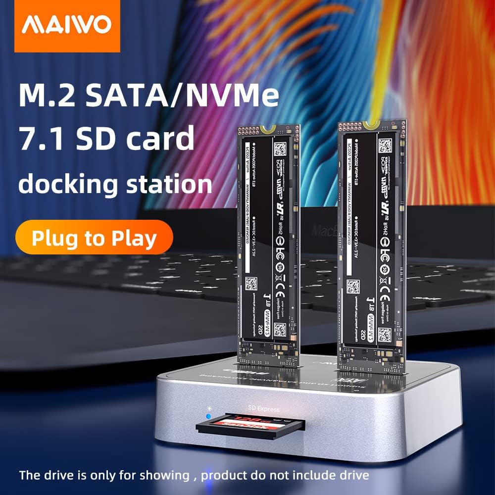 2 Bay M.2 NVMe SATA Dual Protocol Docking Station with USB3.1 GEN2 O549875