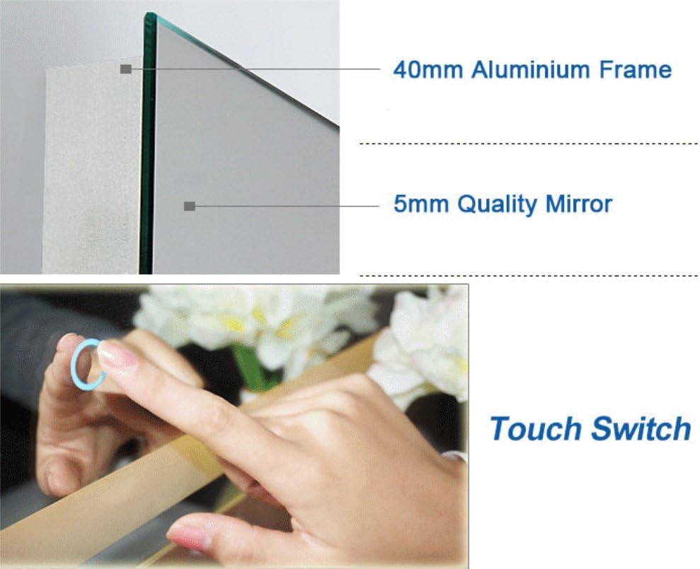28 x 36 in Vertical Dimmable LED Bathroom Mirror with Anti-Fog Function C522