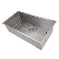 36 in. Undermount Single Bowl Stainless Steel Kitchen Sink with Bottom Grid H833787