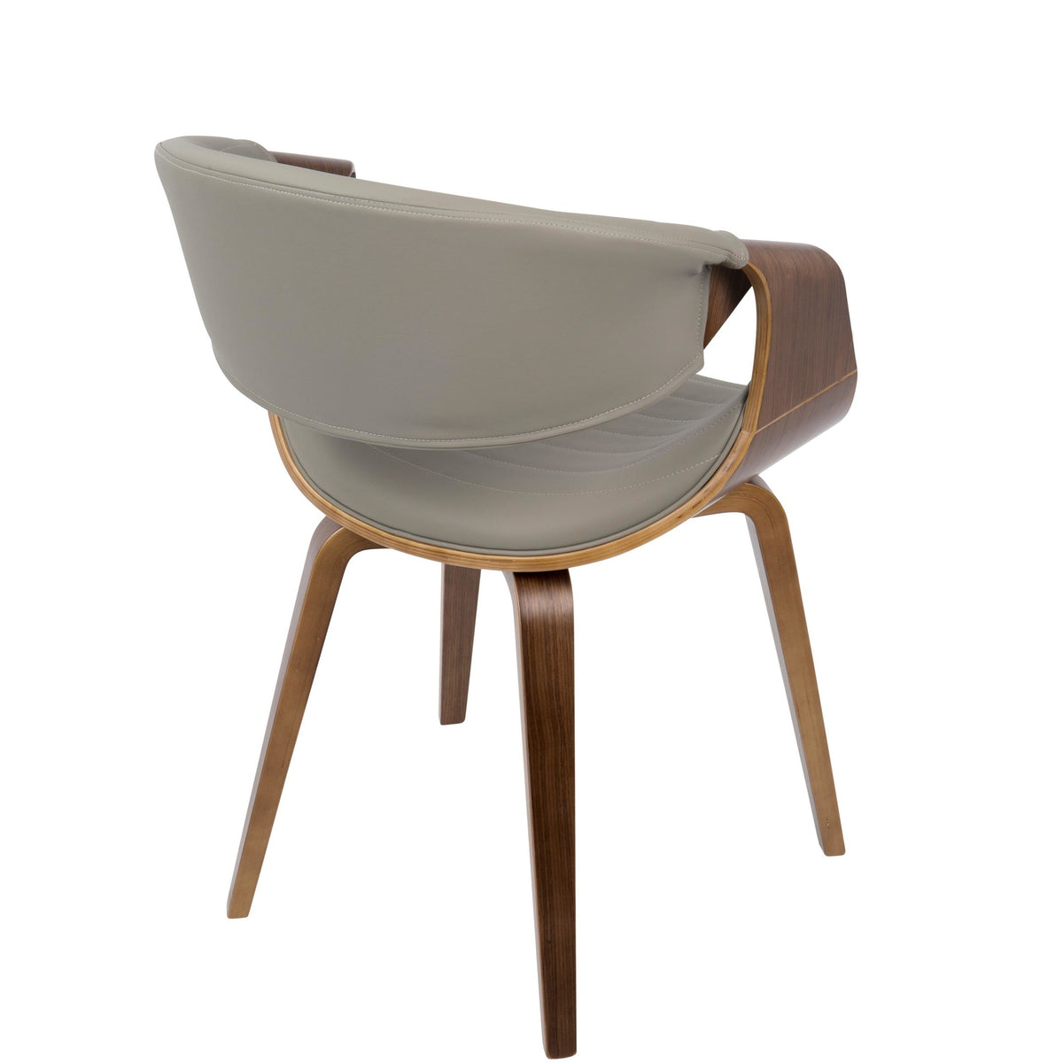 Walnut Wood and Grey Faux Leather Dining Chair X367