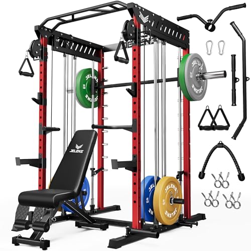 Multi-Function Power Cage with Dual Pulley Cable Crossover System Y844