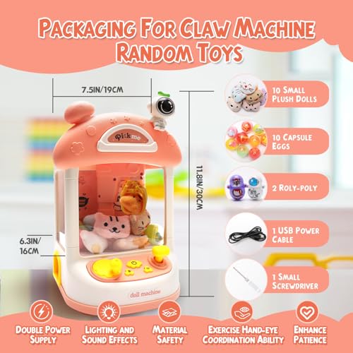 Pink Mini Claw Machine with Music and Light X647