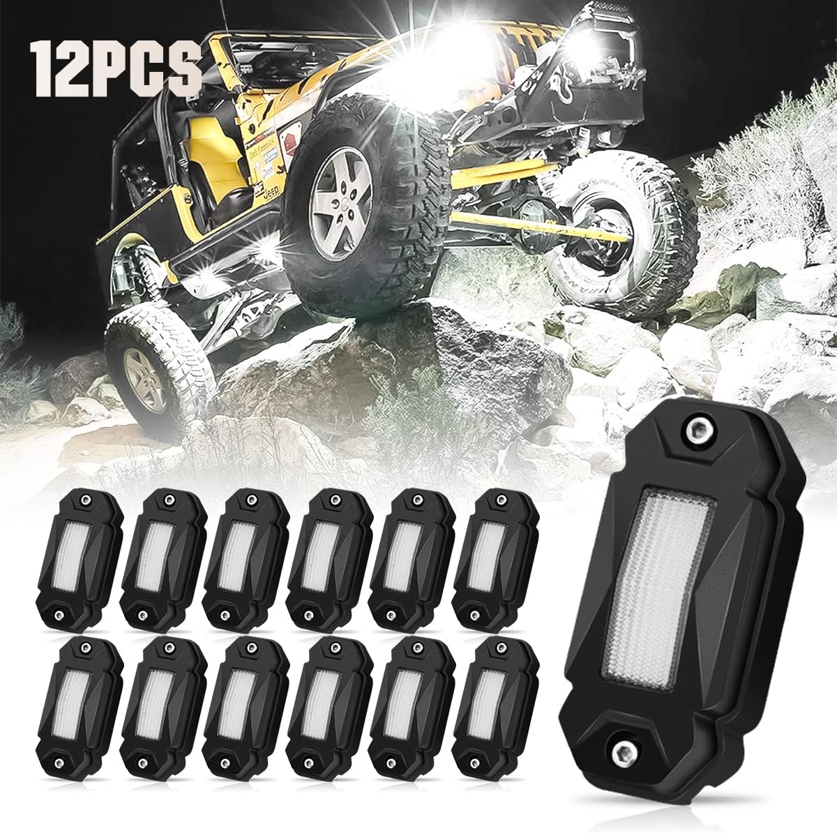 White LED Rock Lights 16PCS V602
