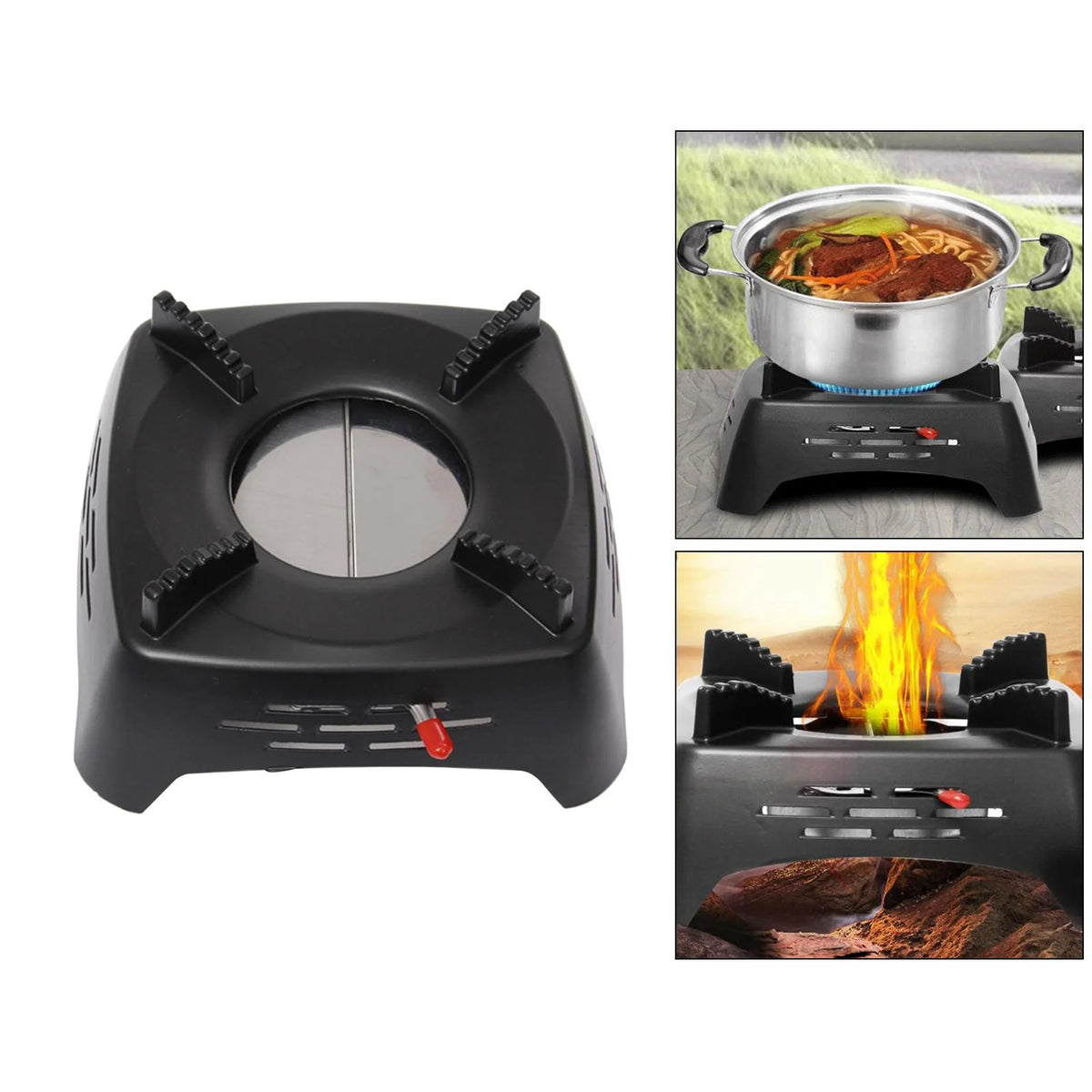 Portable Wood Burning Stove for Outdoor Cooking Black C39627