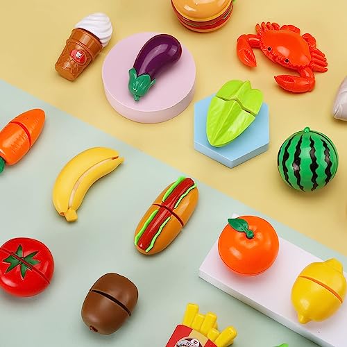 87 Pcs Cutting Play Kitchen Set with Storage Basket P315039