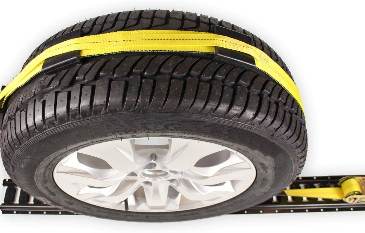 2 Wheel Ratchet Strap with E-Track Fittings and Rubber Blocks O845