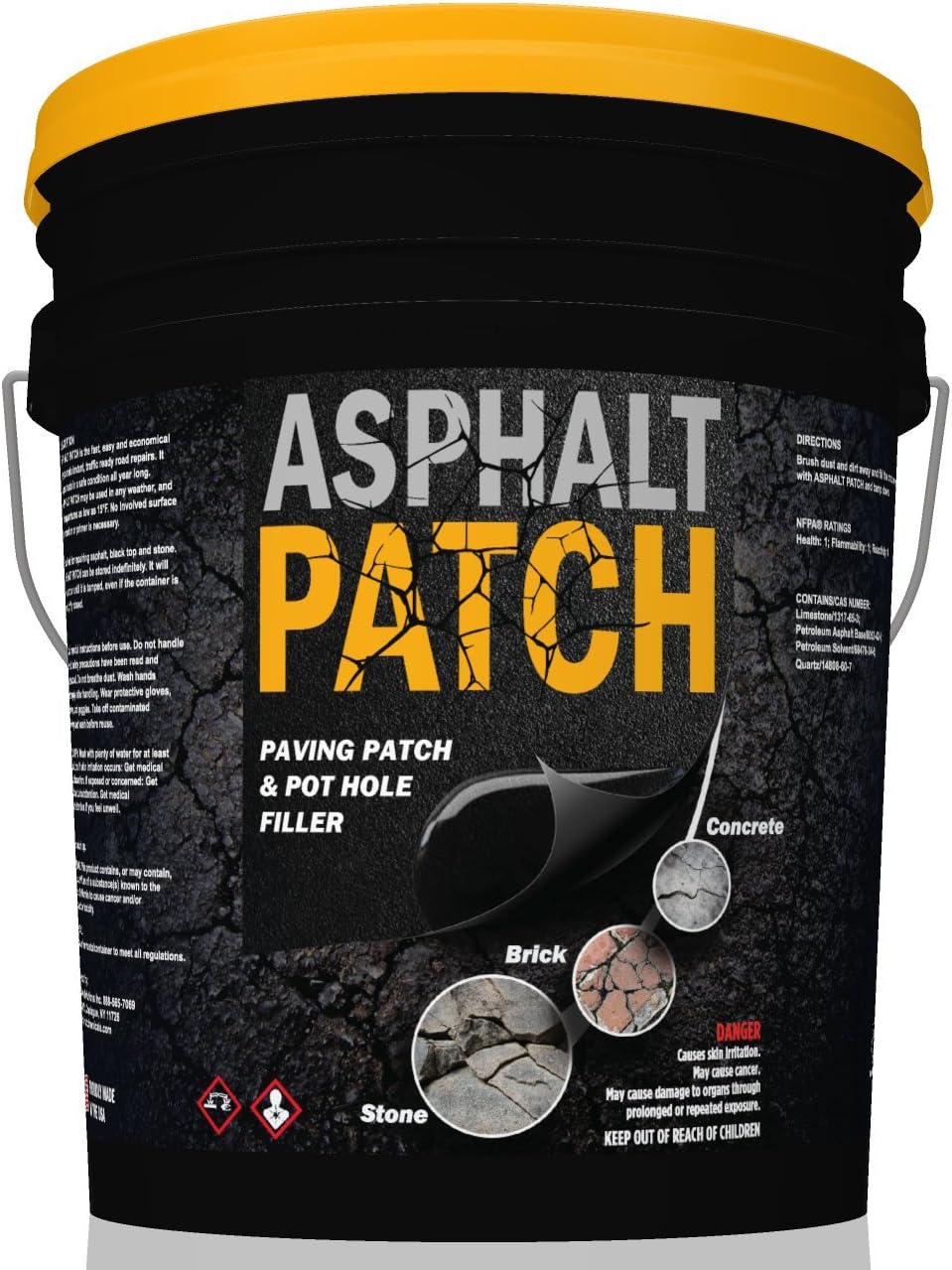 ASPHALT PATCH & POTHOLE FILLER 56 lb Pail, 5 Gallon Pail Pack of 2 I1136